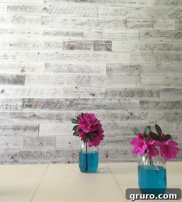 Stikwood Weathered White Wall for Easy Farmhouse Look