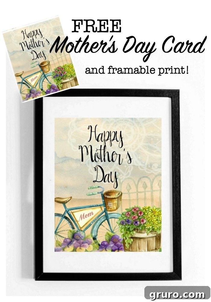 Free Mother's Day Card, Framable Print, and Gift Tags for a personalized DIY gift