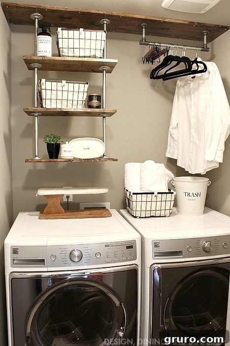Design Dining and Diapers Industrial Laundry Room Shelving