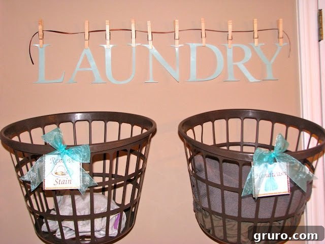Home Madeville's charming Laundry Room with decorative printables