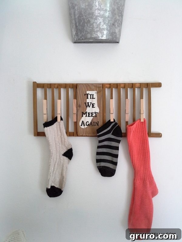 Stow and Tell U's clever Lost Sock Laundry Sign
