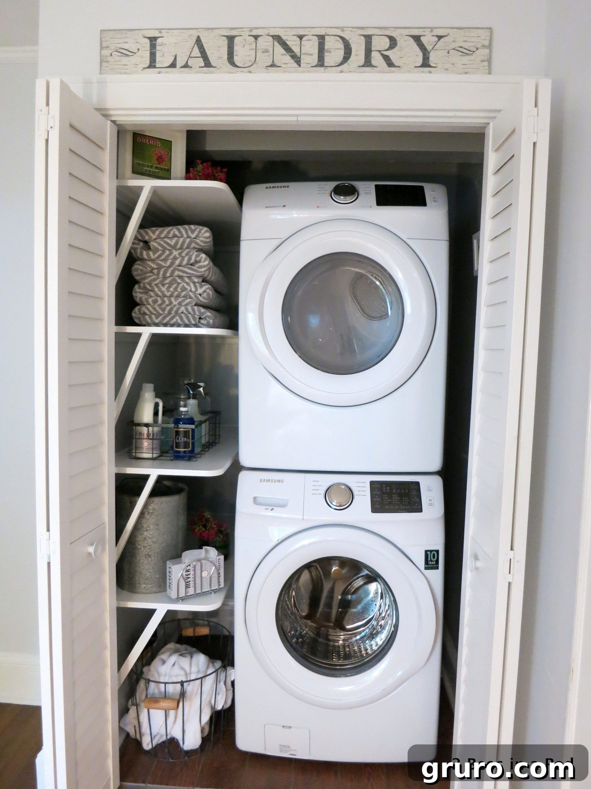 2 Bees In a Pod's efficient Laundry Closet Makeover