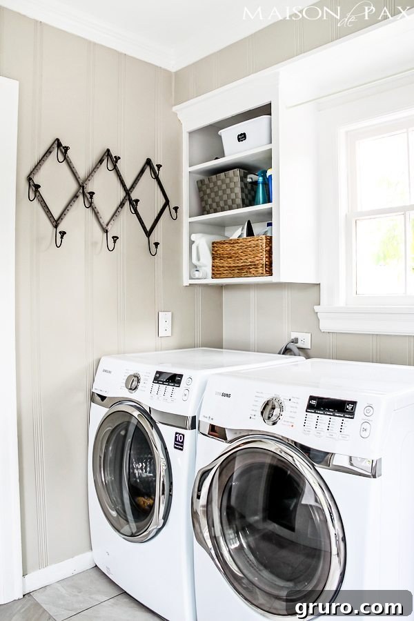 Maison de Pax's Bright White Laundry and Mud Room