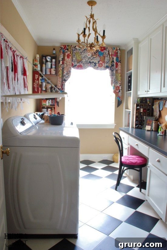 Hunt & Host combined Laundry and Craft Room