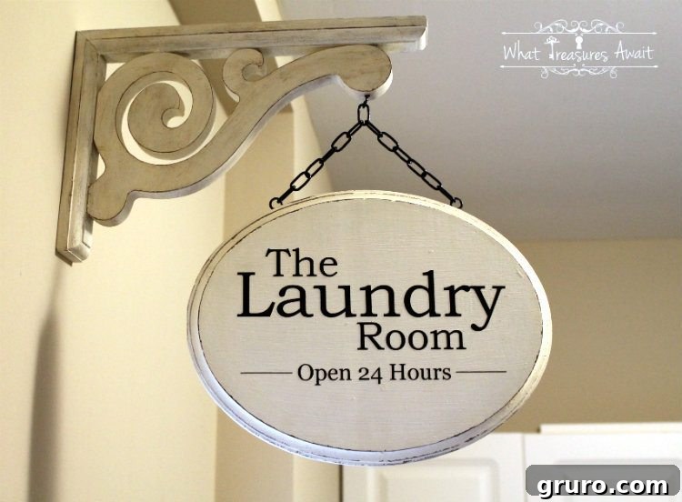 Monday Motivation: May 15 6 Hero Shot: Handmade laundry room sign, a creative thrift store swap project for charming home decor.