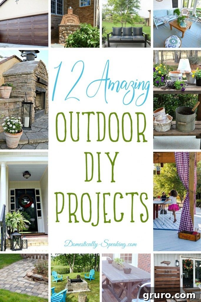 Monday Motivation: May 15 7 A collection of 12 amazing outdoor DIY projects including pizza ovens, patios, outdoor tables, and gel-stained garage doors, for ultimate home improvement.