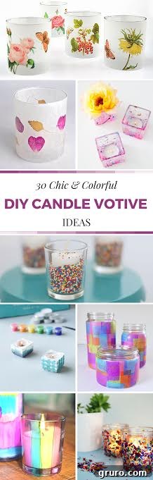 30 Chic and Colorful DIY Candle Votive Ideas