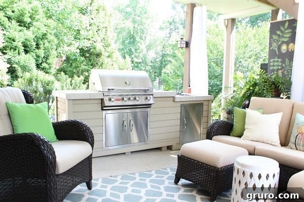 We built this and we love it out here - summer patio at RefreshRestyle.com