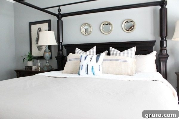 Casual styled master bedroom perfect for everyday living at refreshrestyle.com