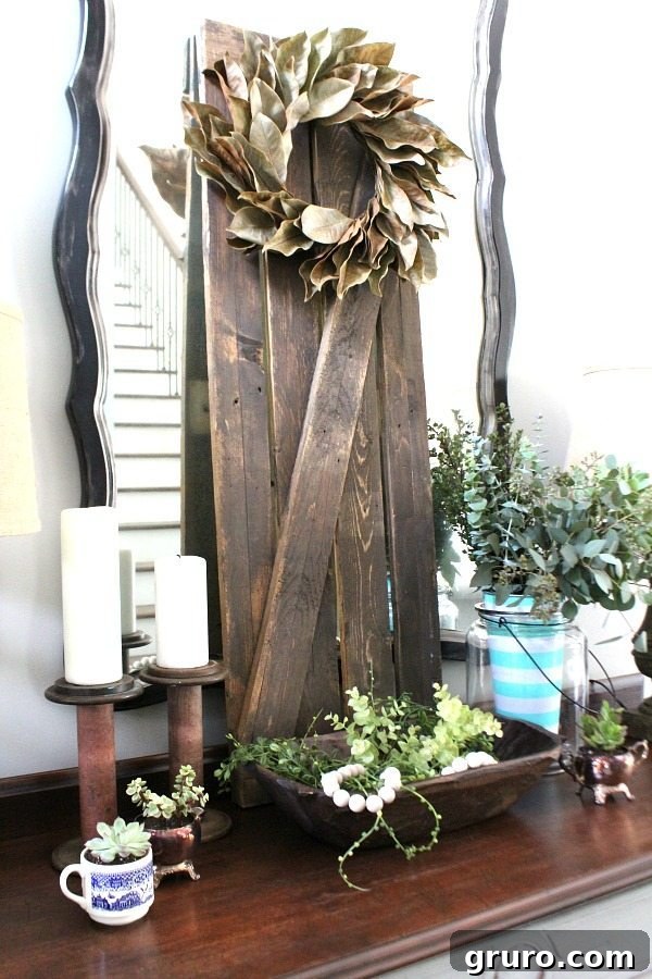 Nature inspired entry decor for summer at Refresh Restyle, featuring subtle botanical elements
