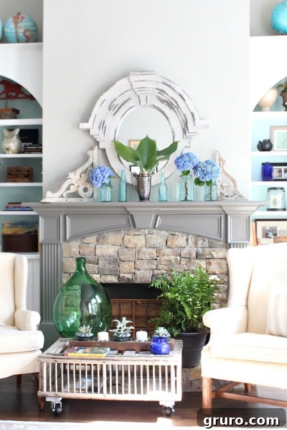 Hydrangeas and greenery perfect for your summer home decor at Refresh Restyle