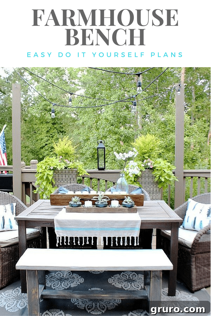 DIY Farmhouse Bench - Easy-to-follow plans for a versatile wooden bench