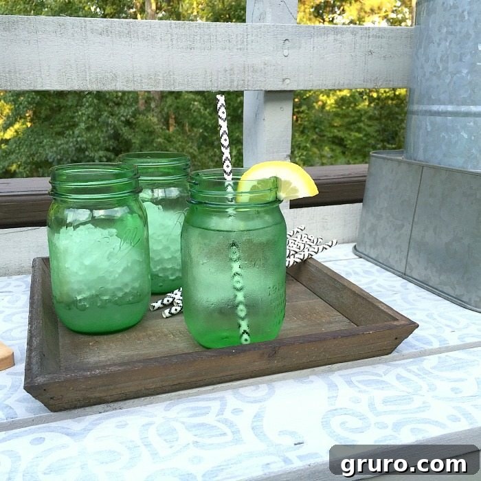 Rustic Farmhouse Pallet Potting Table 12 Stenciled table top - Made from a pallet - outdoor potting table serves as buffet or drink service area
