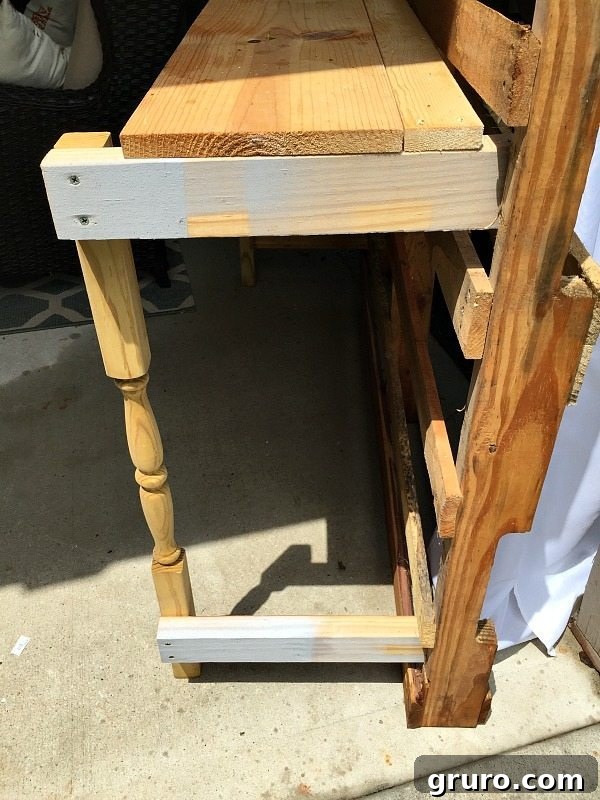 Rustic Farmhouse Pallet Potting Table 3 Make it - Made from a pallet - outdoor potting table serves as buffet or drink service area