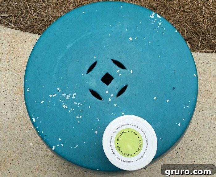 Outdoor Paint Magic for Garden Stools 2 Top of the before - Outdoor stool makeover with DecoArt Americana Decor outdoor living paint