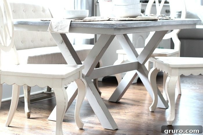 Farmhouse table makeover - Better Homes and Gardens Maddox Crossing Dining Table Farmhouse table makeover - Better Homes and Gardens Maddox Crossing Dining Table, styled with a simple centerpiece