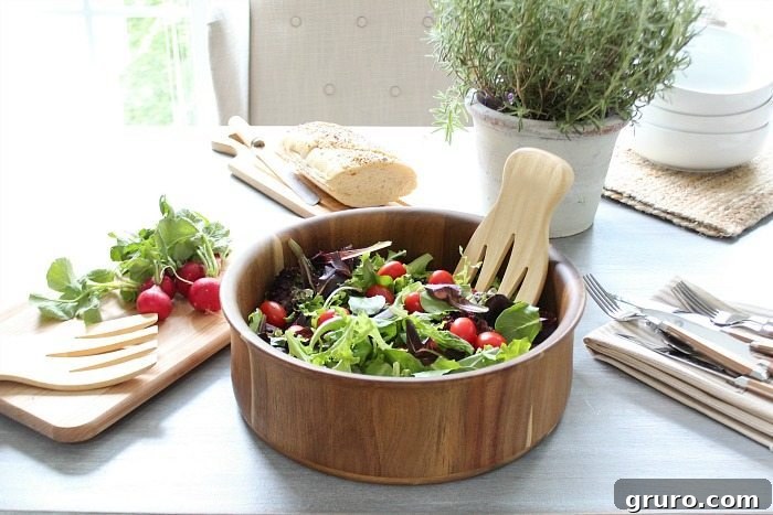 Rustic Charm X-Base Dining Table 6 Natural wood bowl adds warmth to the gray farmhouse table
