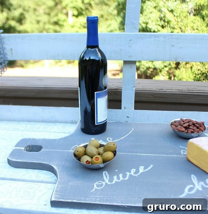Large farmhouse-style decorative serving board, perfect for kitchen display