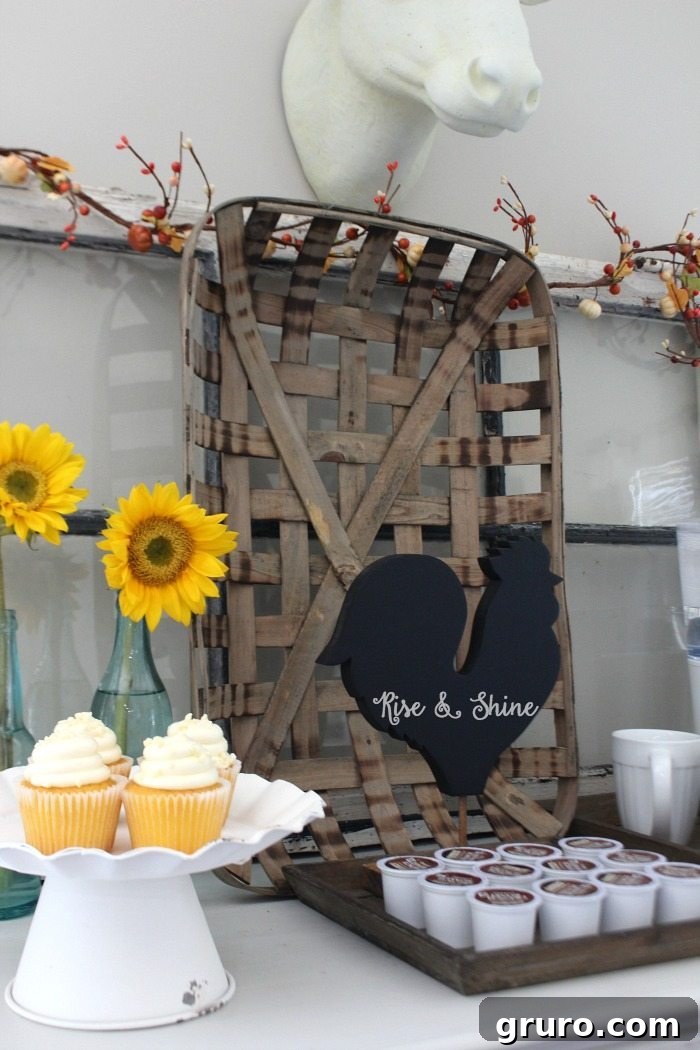 Thrifty store makeover of a rooster into a chalkboard for a coffee station