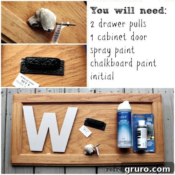 Monogrammed chalkboard with decorative frame, perfect for an entryway or gallery wall