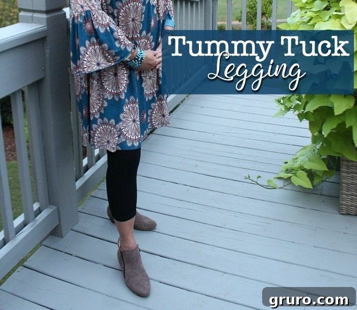 Close-up of the Ahh-mazing Tummy Tuck Crop Legging from Glamour Farms, highlighting its comfortable fit and smoothing effect.