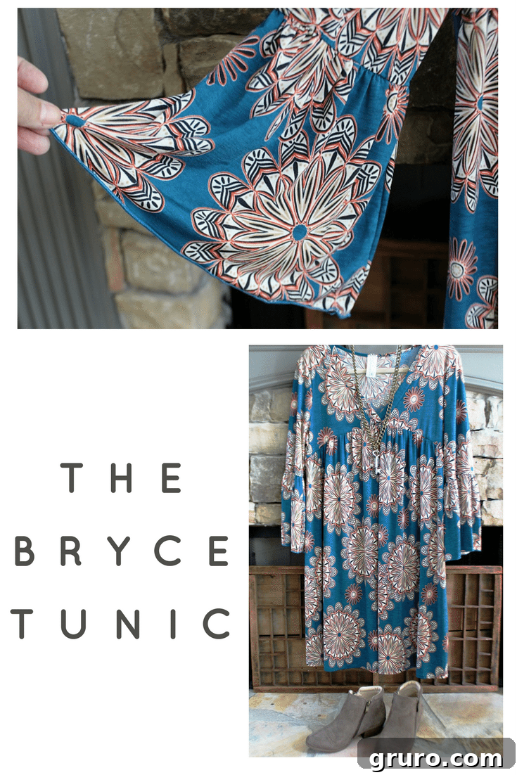 The Bryce Tunic from Glamour Farms, a perfect blend of style and comfort for modern women.
