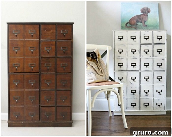 Before and After: Light and Bright Painted Apothecary Cabinet Transformation