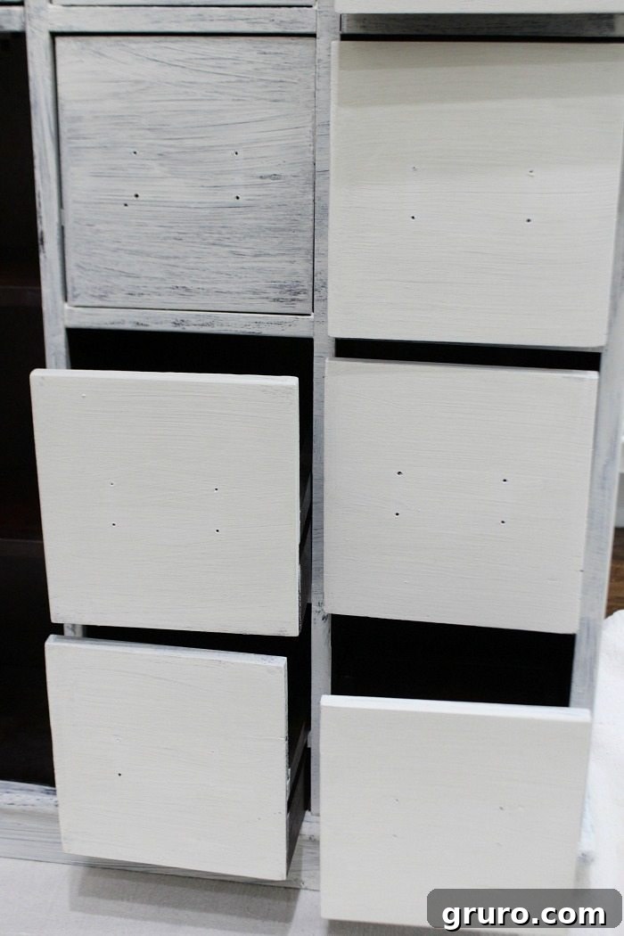 Comparison: One and Two Coats of Vintage Furniture Paint on Painted Apothecary