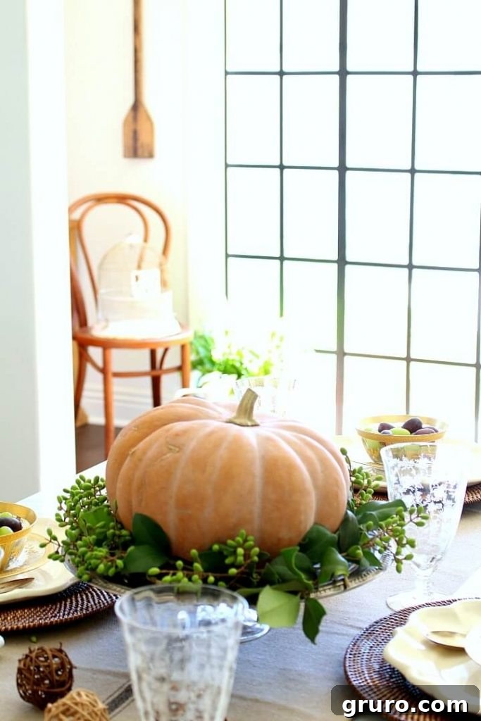 Cozy Fall Kitchen Decor with Factory Door Style Elements
