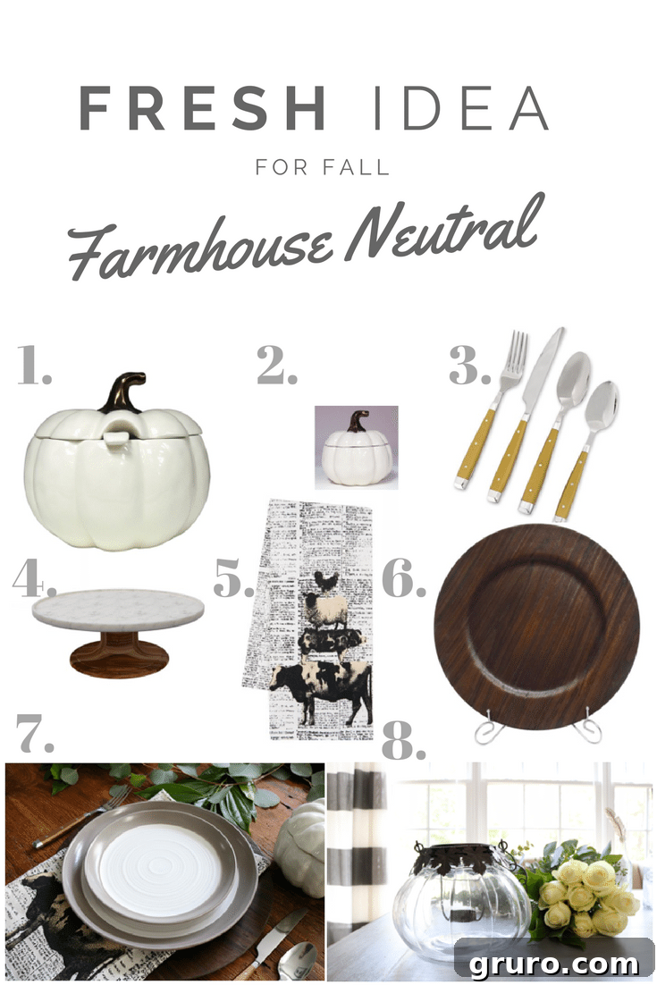 Farmhouse Autumn Gathering Table 15 Find all the products from Better Homes & Gardens at Walmart for this neutral farmhouse table idea at Refresh Restyle