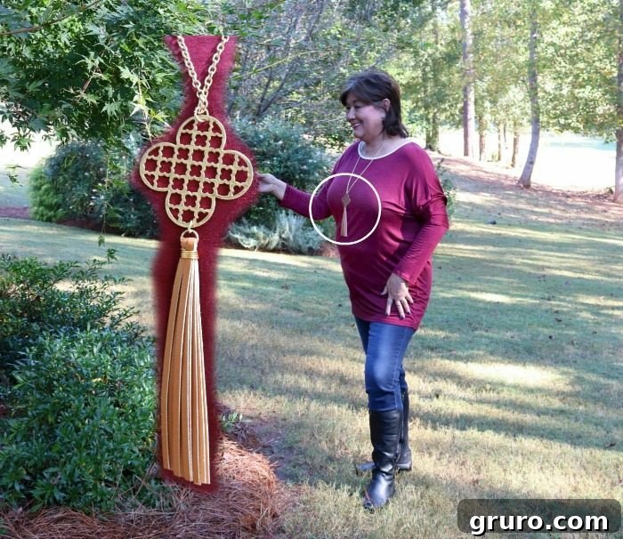 Necklace paired with Glamour Farms Harper Mainstay Sueded Top Burgundy