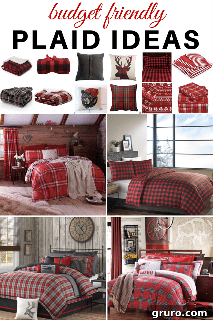 Budget-friendly plaid bedroom ideas for cozy farmhouse decor