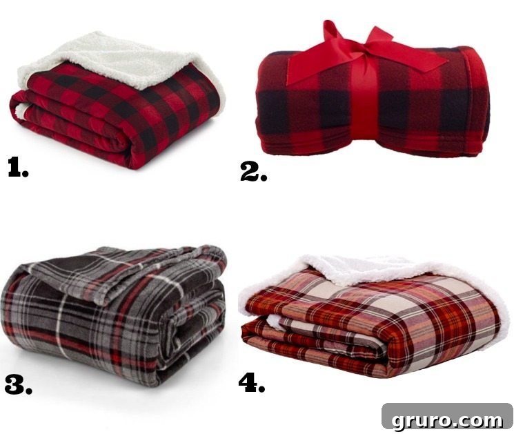 Soft and warm plaid throws and blankets for bedroom decor