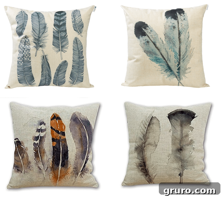 Stylish Feather-Inspired Pillow Covers