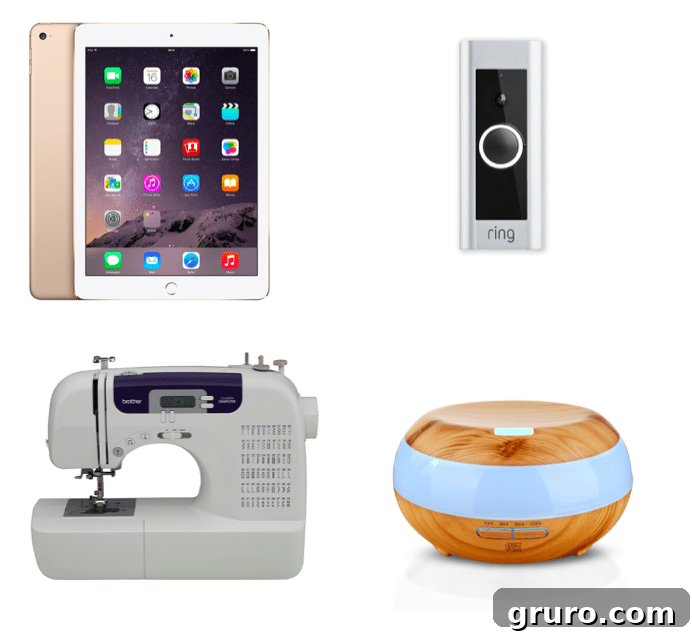Top Tech and Wellness Gifts: iPad, Ring Doorbell, Sewing Machine, Diffuser