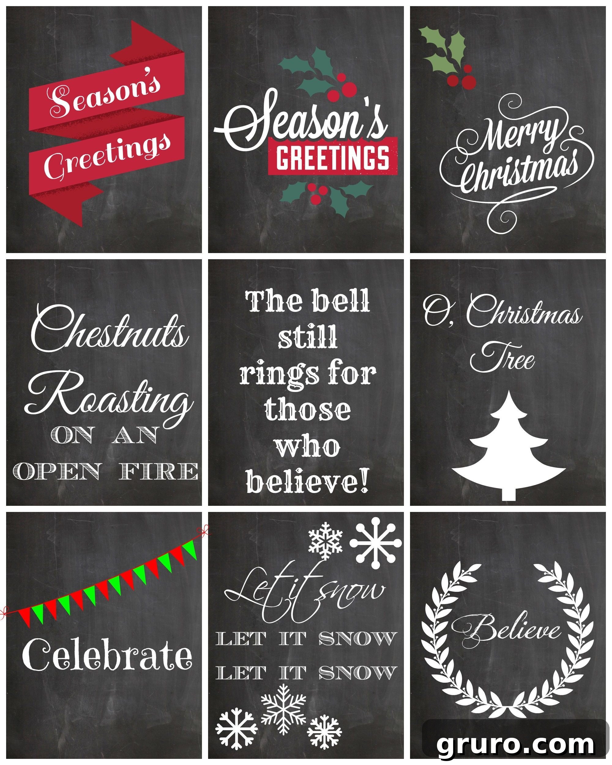 Free Printable Chalkboard Christmas Gift Tags
