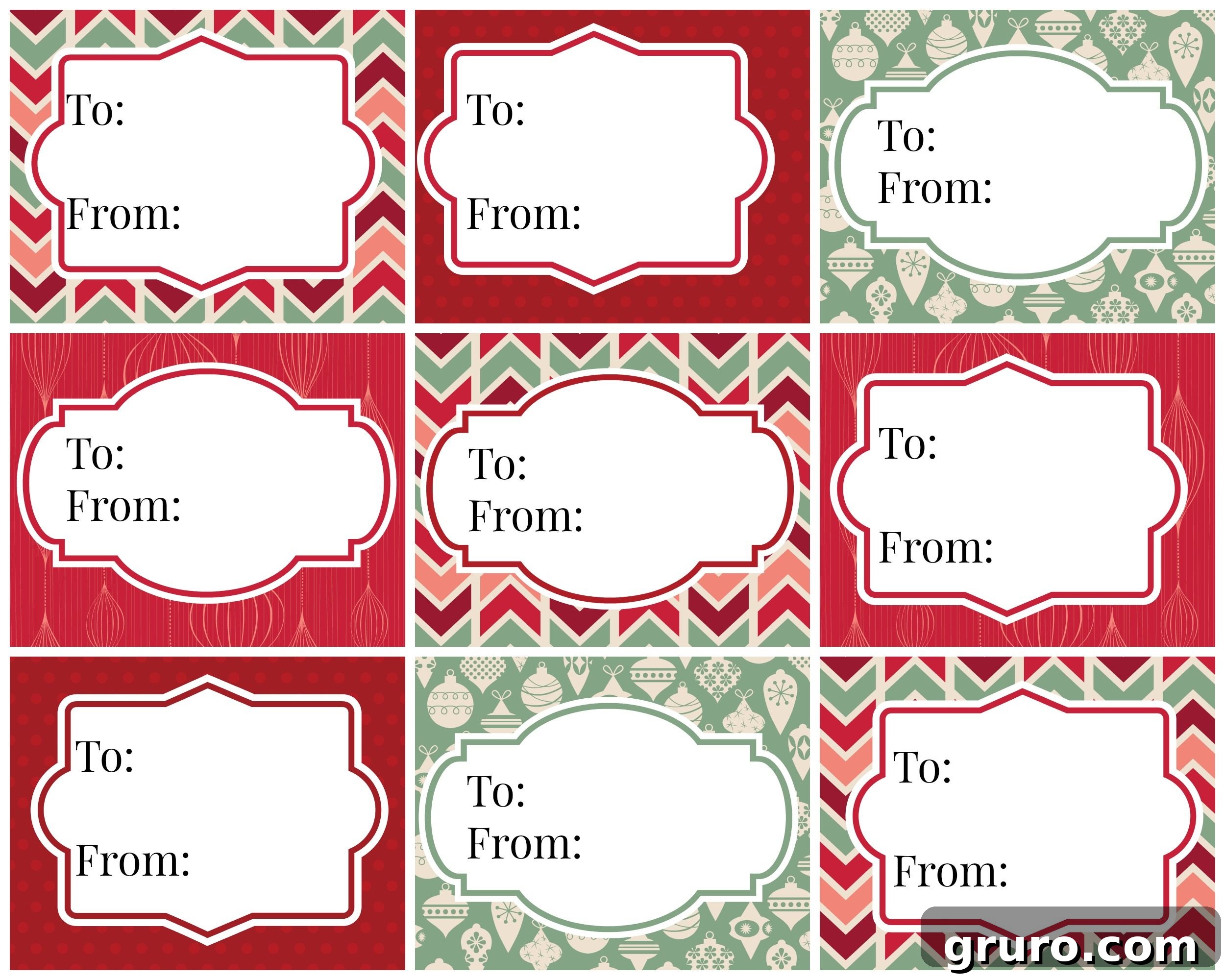 Elegant Vintage Christmas Gift Tags