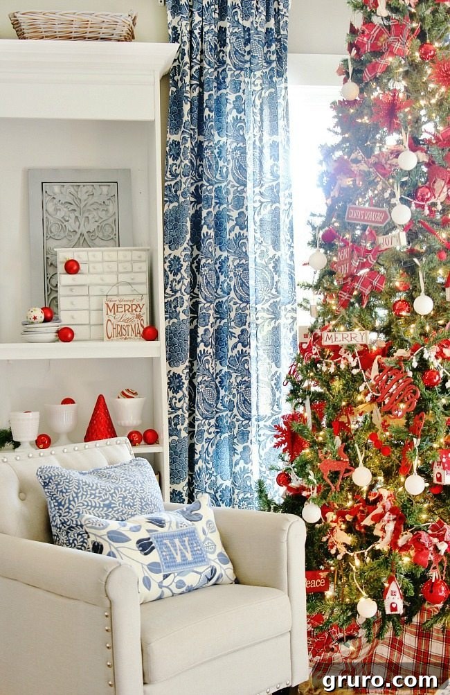 Stunning Blue and White Christmas Decor