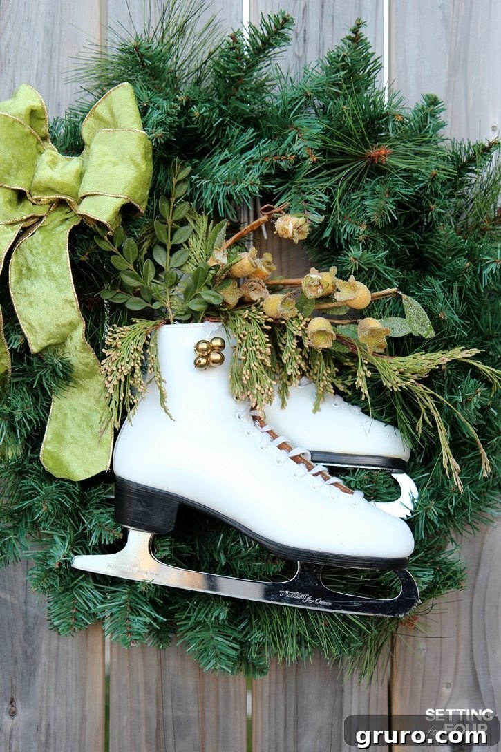 Charming DIY Ice Skate Wreath