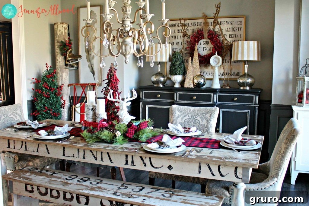 Rustic Plaid Christmas Tablescape