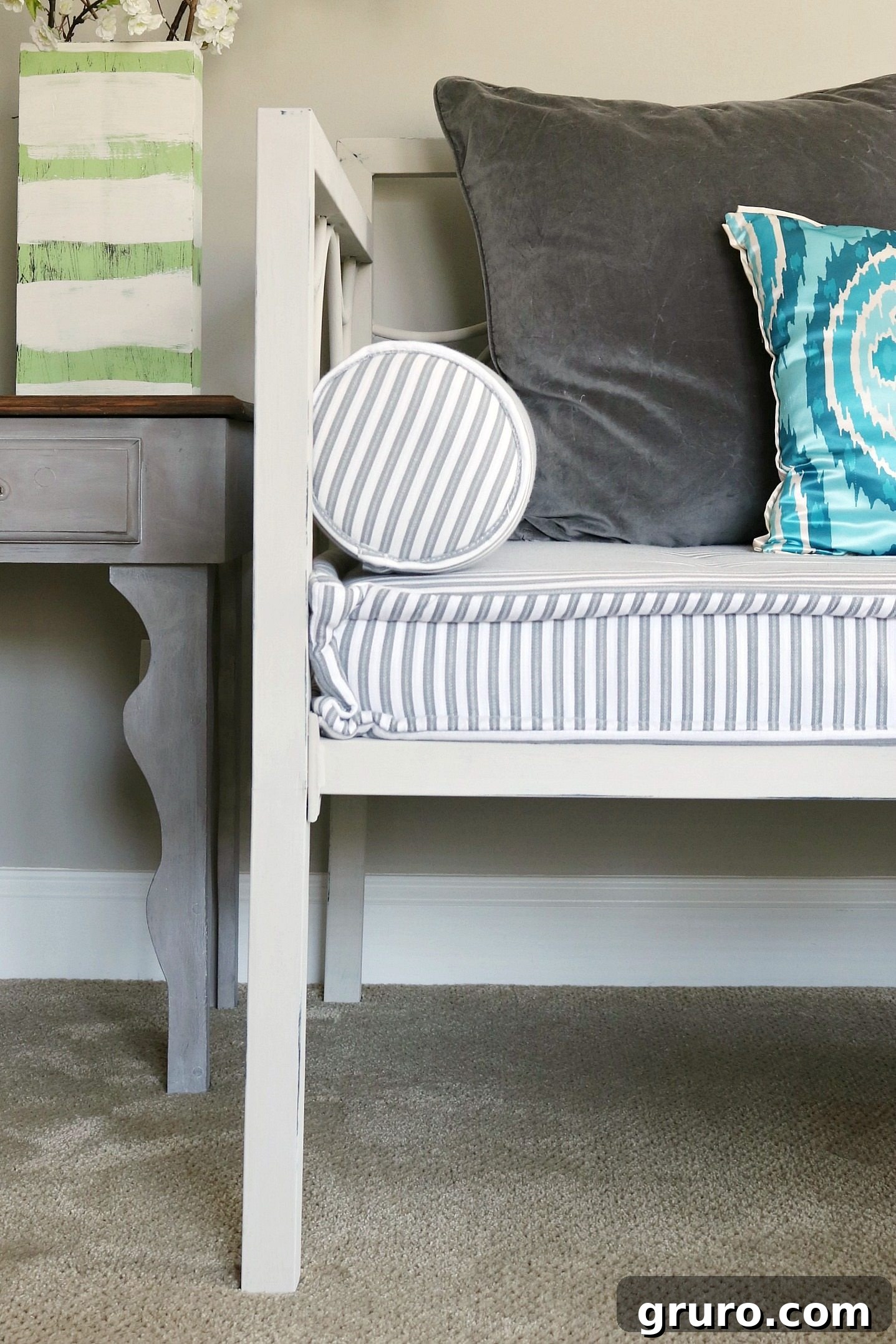 Metal Daybed Painted with Maison Blanche Chalk Paint - Full View