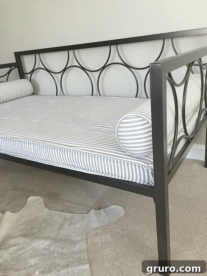 Before and After: Modern Daybed Transformed into Shabby Cottage Style with Chalk Paint