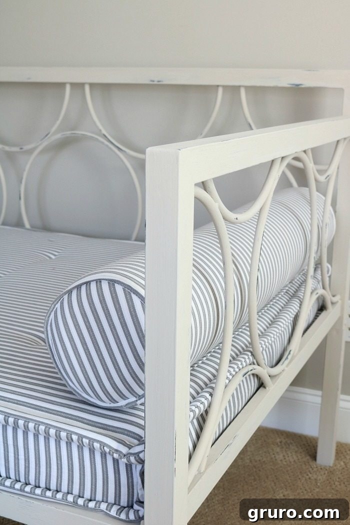 Shabby Distressed Daybed - Chalk Paint Transforms Modern to Vintage Charm