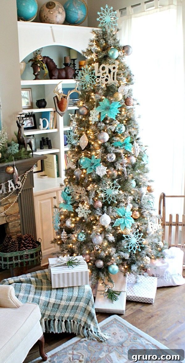 Enchanting Christmas Tree Displays 9 Merry Turquoise Aqua Christmas Tree from Balsam Hill