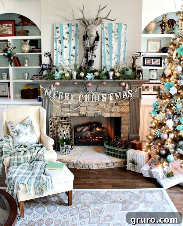 Enchanting Christmas Tree Displays 10 Christmas Mantel with hand painted birch trees