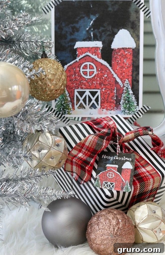 Sparkling Holiday Inspiration 12 frame-a-red-barn-printable-for-christmas-free-plus-gift-tags