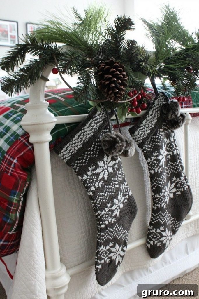 Sparkling Holiday Inspiration 6 hang-the-stockings-at-the-foot-of-the-bed-perfect-for-christmas-morning
