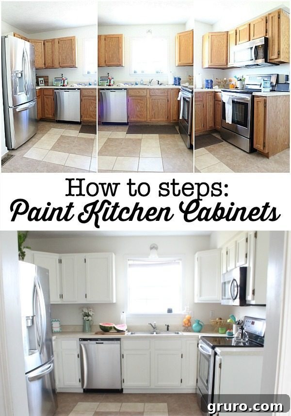 10 Timeless Farmhouse Decor Ideas 9 How to steps - paint your kitchen cabinets white for a farmhouse look