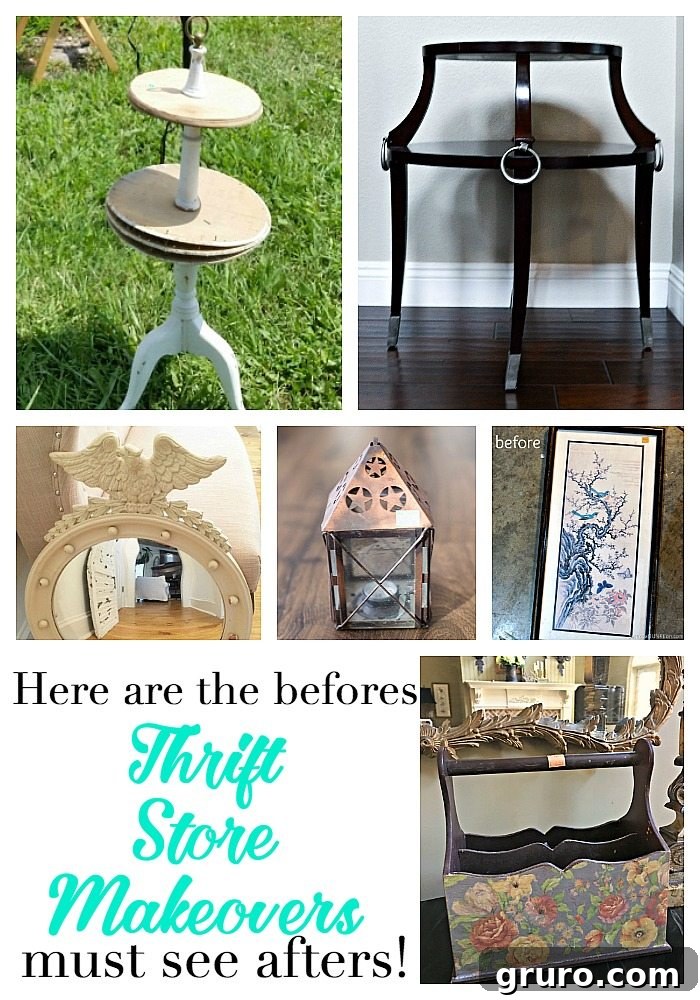 Must-see collection of thrift store makeovers by talented DIY bloggers.