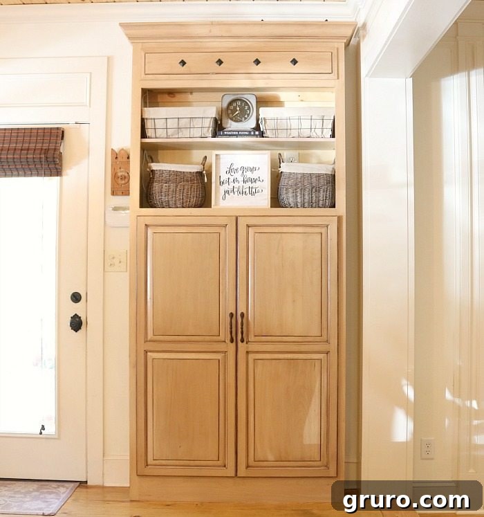 Smart Mudroom Storage 14 Step-by-step guide on how to effortlessly add a shelf with the Kreg Shelf Pin Jig for enhanced storage
